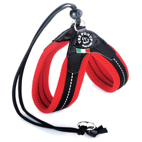 Tre Ponti TP120 Arnes De Malla Suave Rojo Con Cuerda Reflectante Para Perros