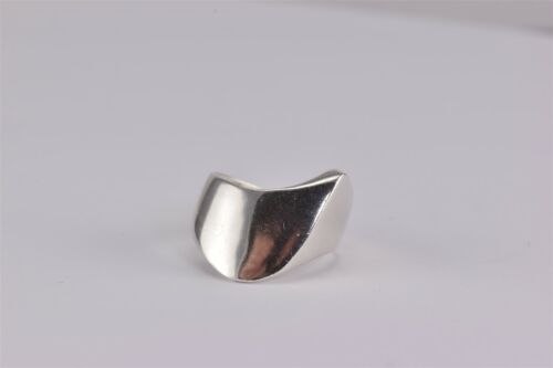 Sterling Silver Polished Wavy Swirled Blades Modernist Band Ring Mex 925 Sz: 7 - Picture 1 of 7