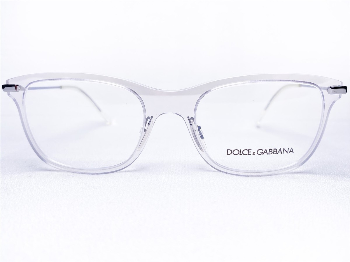NEW Dolce Gabbana DG1293 04 Mens Transparent Rectangle Eyeglasses Frames  53/19