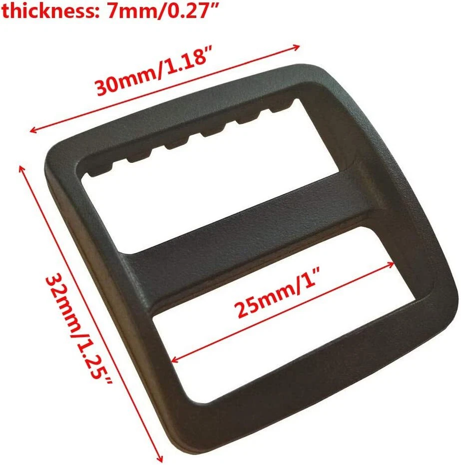 Diapositiva Tri-Glide de boca ancha de plástico negro de 1 pulgada para correas de bolsa, collar para perro Foto 2 de 4