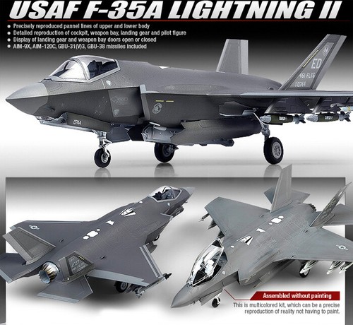 Kit Maquette Avion Academy F-35A Lightning II USAF - Échelle 1:72 - Neuf, Référence ACD12507