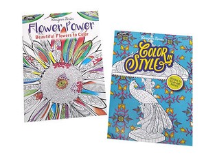 Download Color In Style Flower Power Adult Coloring Book Designer Series Books Set Of 2 Ebay
