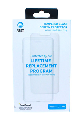 AT&T Screen Protector PureGuard Tempered Glass For iPhone 13 Pro and iPhone 13