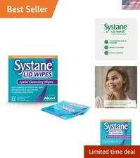 Eyelid Cleansing Wipes Sterile 32 Count Hypoallergenic Makeup Removal Hygiene