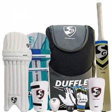 SG Summer Camp Kashmiri Schl&auml;ger Cricket-Set 7-teilig Zubeh&ouml;r schwarz/grau Gr&ouml;&szlig;e 4