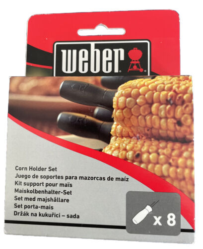Weber Corn Holder Set W/ Case #6489 (4 Pairs=8 Total Holders ) - Afbeelding 1 van 7
