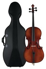 Tolles 3/4 Einsteiger-Cello mit Bogen, Trolley-Leichtkoffer und Kolophonium