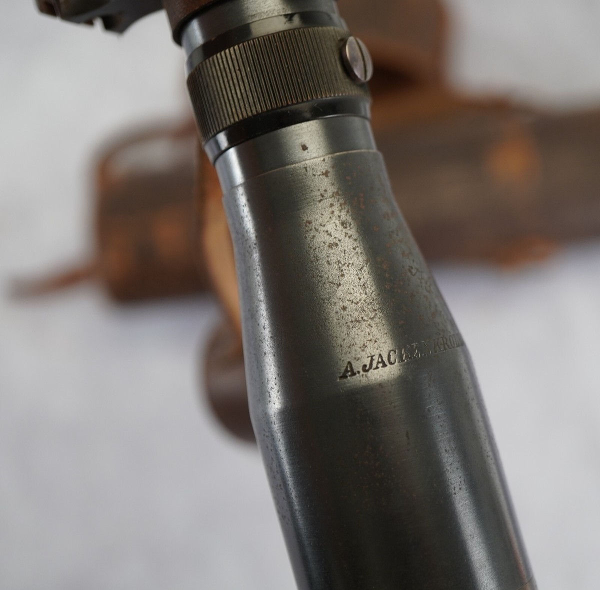 WWII German Ajack 6x50 Sniper Scope leather case heer US veteran
