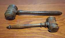 Two Wooden Hammers Mallets Judge Courtroom Prop Cosplay