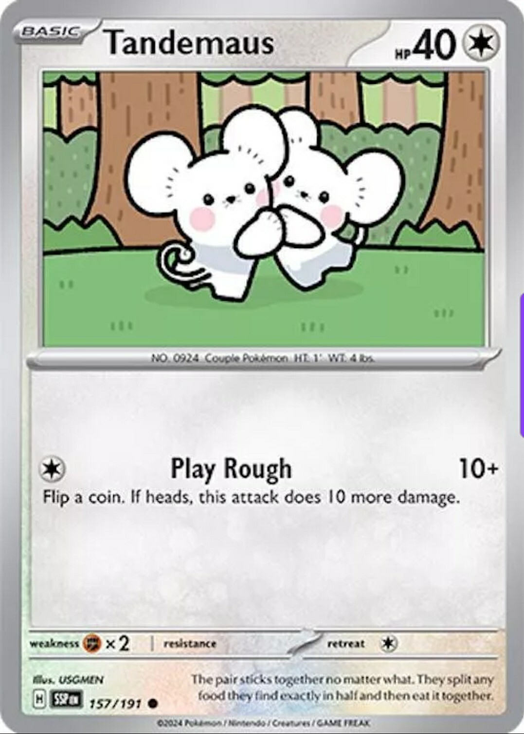 TANDEMAUS 157/191 Pokemon Trading Card Game 