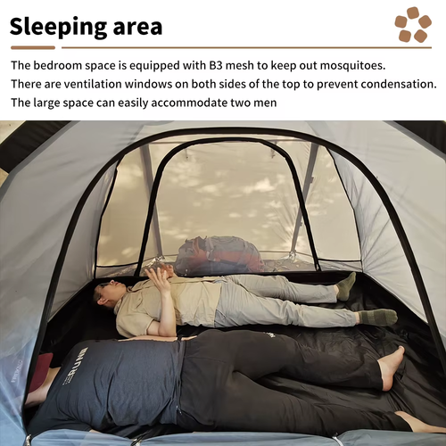 Fireproof Hot Tent 2 Person Waterproof Extend Dome Tent with Stove Jack Skirt - Picture 17 of 24