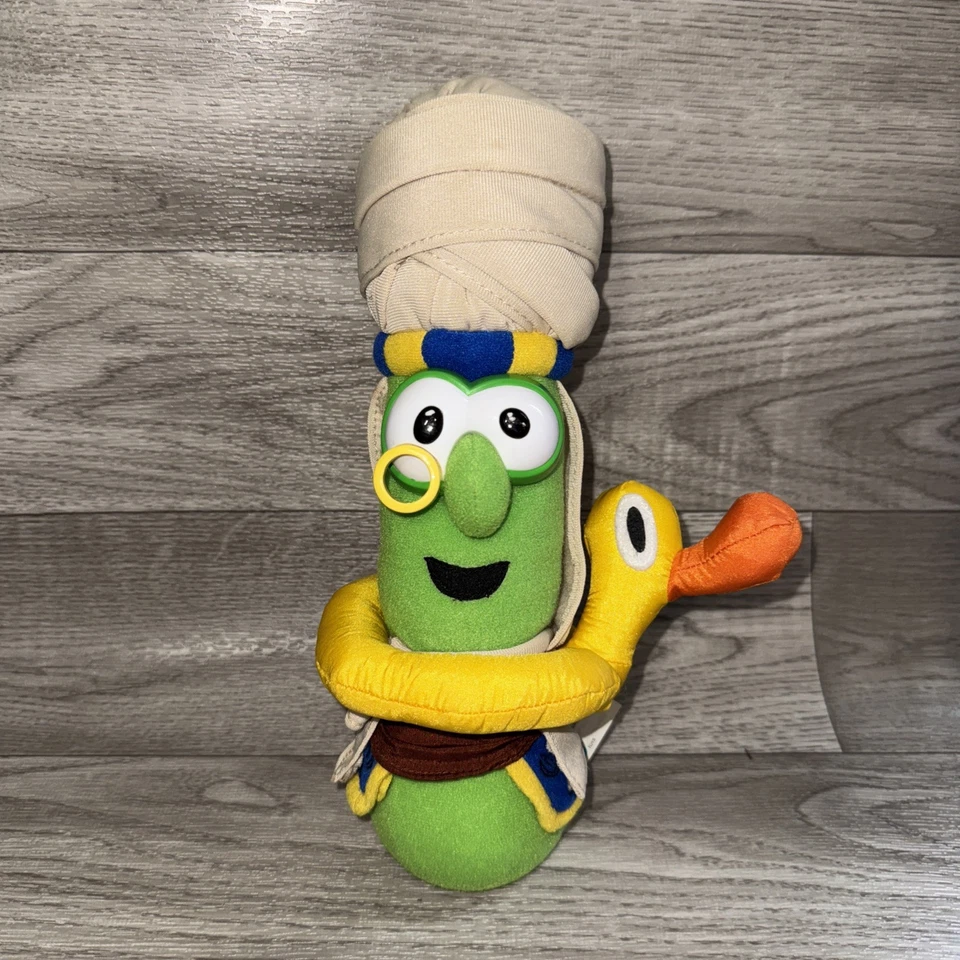 Peluche De Colección Raro VeggieTales Archibald Espárragos Jonás Pato Amarillo 9" Foto 2 de 4