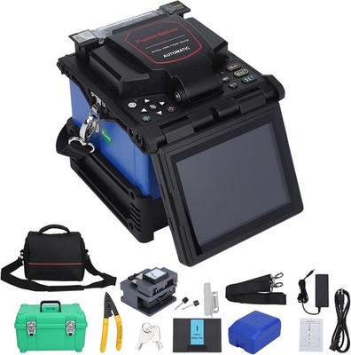 Automatic FTTH Fiber Fusion Splicer Optic Splicing Machine Kits 5'' LCD Screen