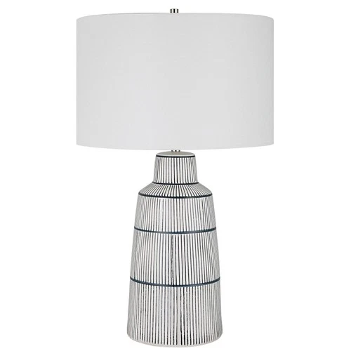 Uttermost Breton White and Blue Ceramic Table Lamp - Picture 4 of 7
