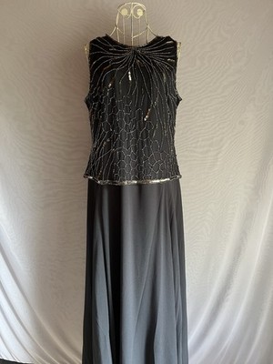 Kleid JKARA Größe 42 Dunkelgrau Mit Pailletten Top