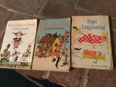 Pippi Longstocking(2) & Pippi Goes on Board by Astrid Lindgren Vintage Paperback