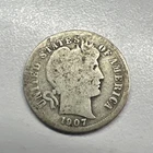 1907 Philadelphia Barber Dime 90% Silver 100+ years Old 🇺🇸 Thick Detail