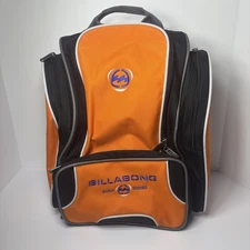 Vintage Y2K Billabong Surf Series Backpack Orange Black School Bag 4 Pocket