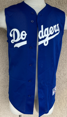 Vtg Los Angeles Dodgers Majestic #3 Blue Sleeveless Baseball