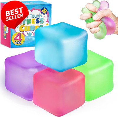 4 Pack Stress Cube Squishy Fidget Toy Anxiety Relief Kids Adults - US
