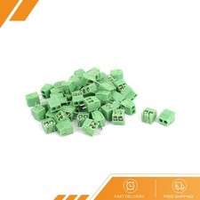 50 Pcs 2 Pins Screw Terminal Block Connector 3.5mm Pitch Panel PCB Mount Green