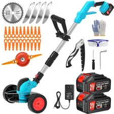 Electric Cordless Weed Wacker Eater Battery Powered, Lightweight No-String We...