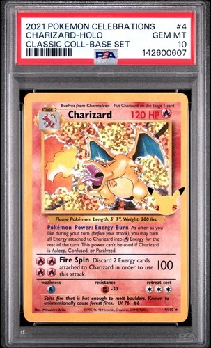 2021 POKEMON CELEBRATIONS CLASSIC COLLECTION #4 CHARIZARD-HOLO PSA 10