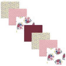 Unisex Baby Cotton Poly Flannel Receiving Blankets Bundle, Blush Navy Floral,...