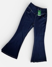 Halara Women  s Flare Jeans Dark Denim High Rise Wide Leg Pants Size M NWT