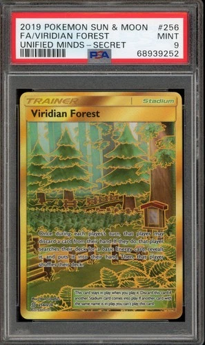 Pokemon Viridian Forest Unified Minds Secret Rare #256 PSA 9 Mint