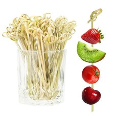 100pcs Cocktail Picks Bamboo Skewers For Appetizers, Fancy Toothpicks For