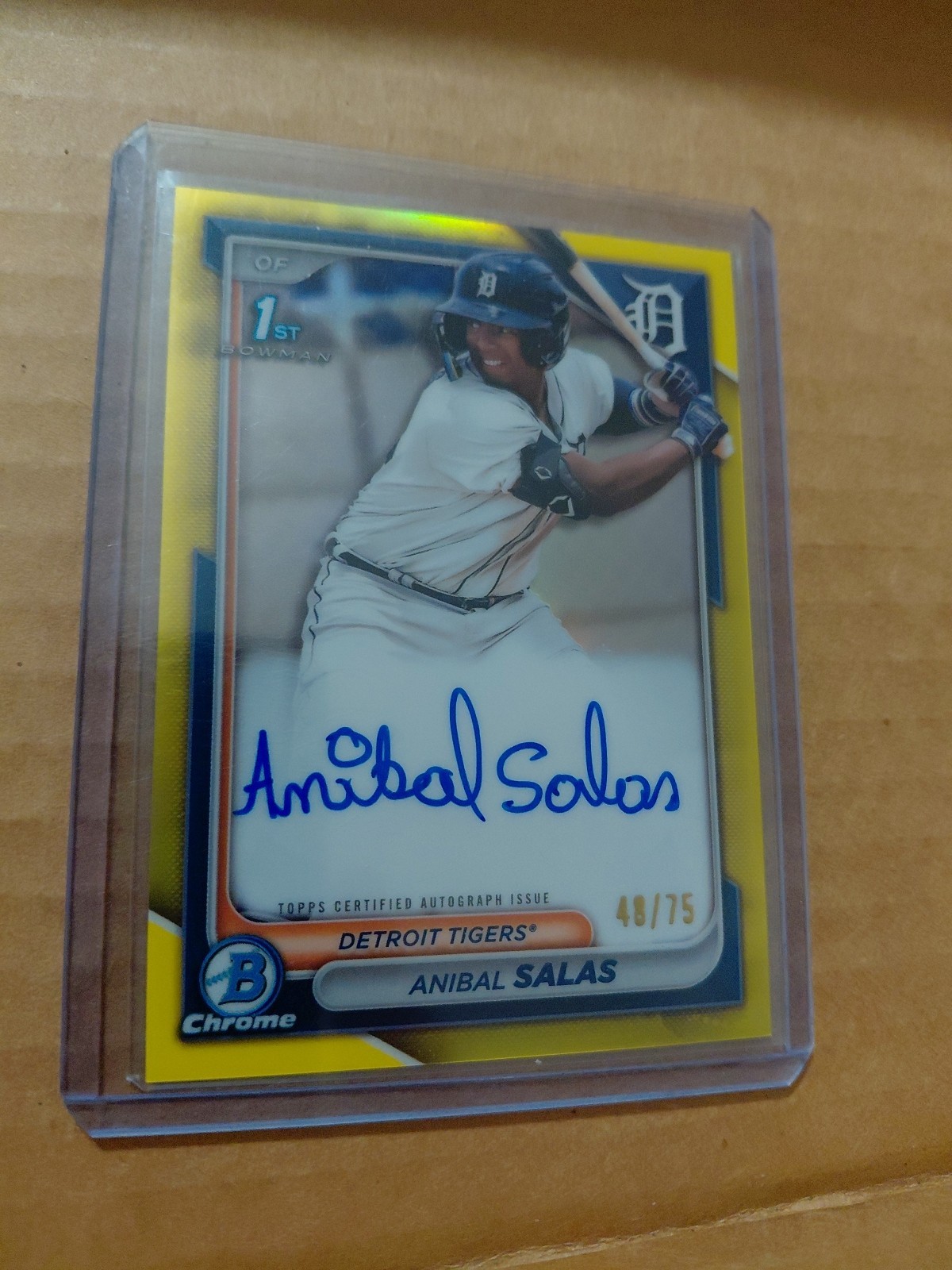 2024 Bowman Chrome ANIBAL SALAS #CPA-ASA 1st Yellow Auto /75 Detroit Tigers