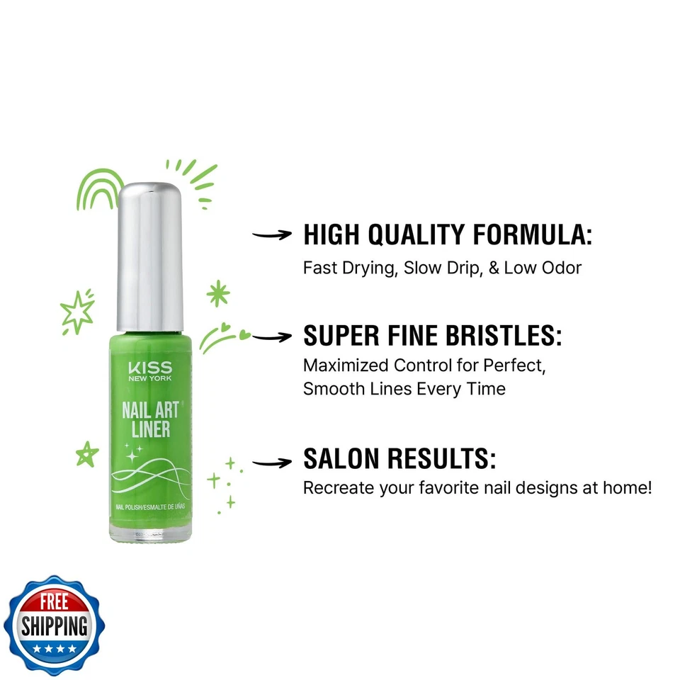 KISS NEW YORK Nail Art Liner, Fast-Drying, Slow Drip, Low Odor, F - Image 3 of 4