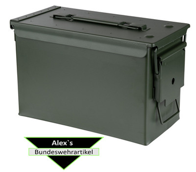 US Munitionskiste Munikiste Transportkiste Metall Ammo Box Cal. 50 oliv Neu VO