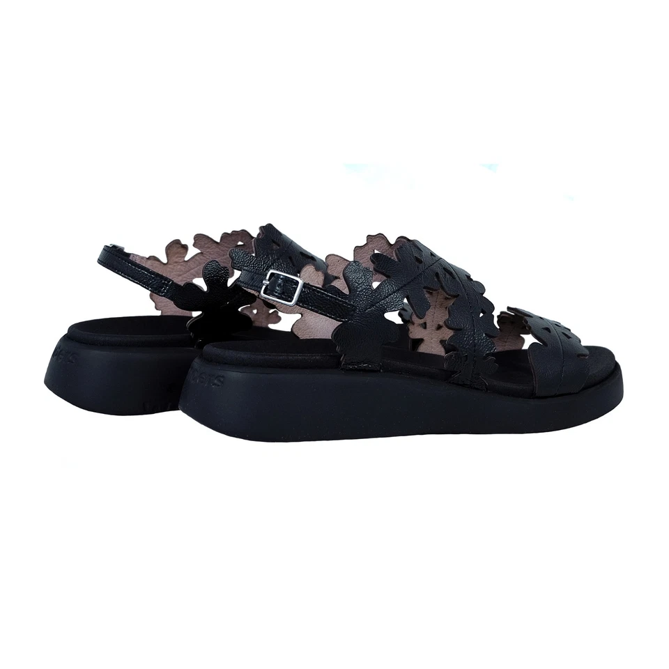 Wonders Mar 51 Damen Sandalen Flach Schwarz Echtleder Komfort C-6551 - Bild 3 von 4