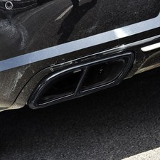 Black Steel Muffler Exhaust Pipe Tail Cover For Volvo S60 2020 S90 V90 2016-19