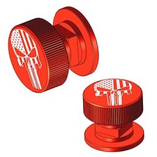 Welding Hood Helmet Pipeliner Fasteners 1Pair USA Flag Red Pattern Aluminum H...