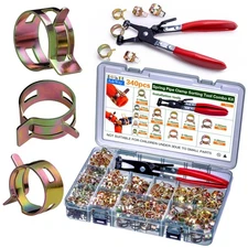 Spring Pipe Clamps340PCS, With Spring Pipe Clamp Tools, 12 Sizes 6-22mm Sprin...