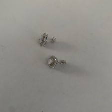 Sterling Silver Cubic Zirconia Tear Drop Stud Earring - New