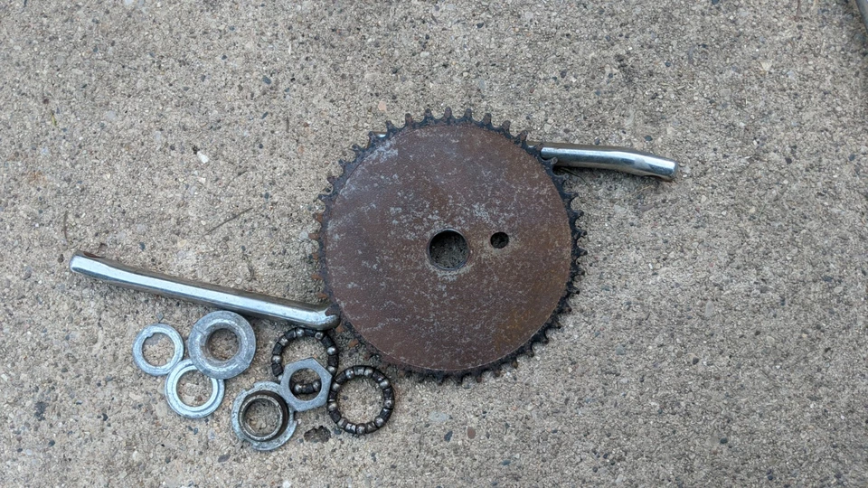 Juego de bielas Era Gt Dyno 1998 BMX 43t cromadas ásperas Foto 2 de 4