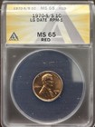 1970-S Lincoln Cent - ANACS MS65 - Repunched Mint Mark S/S (RPM-1)