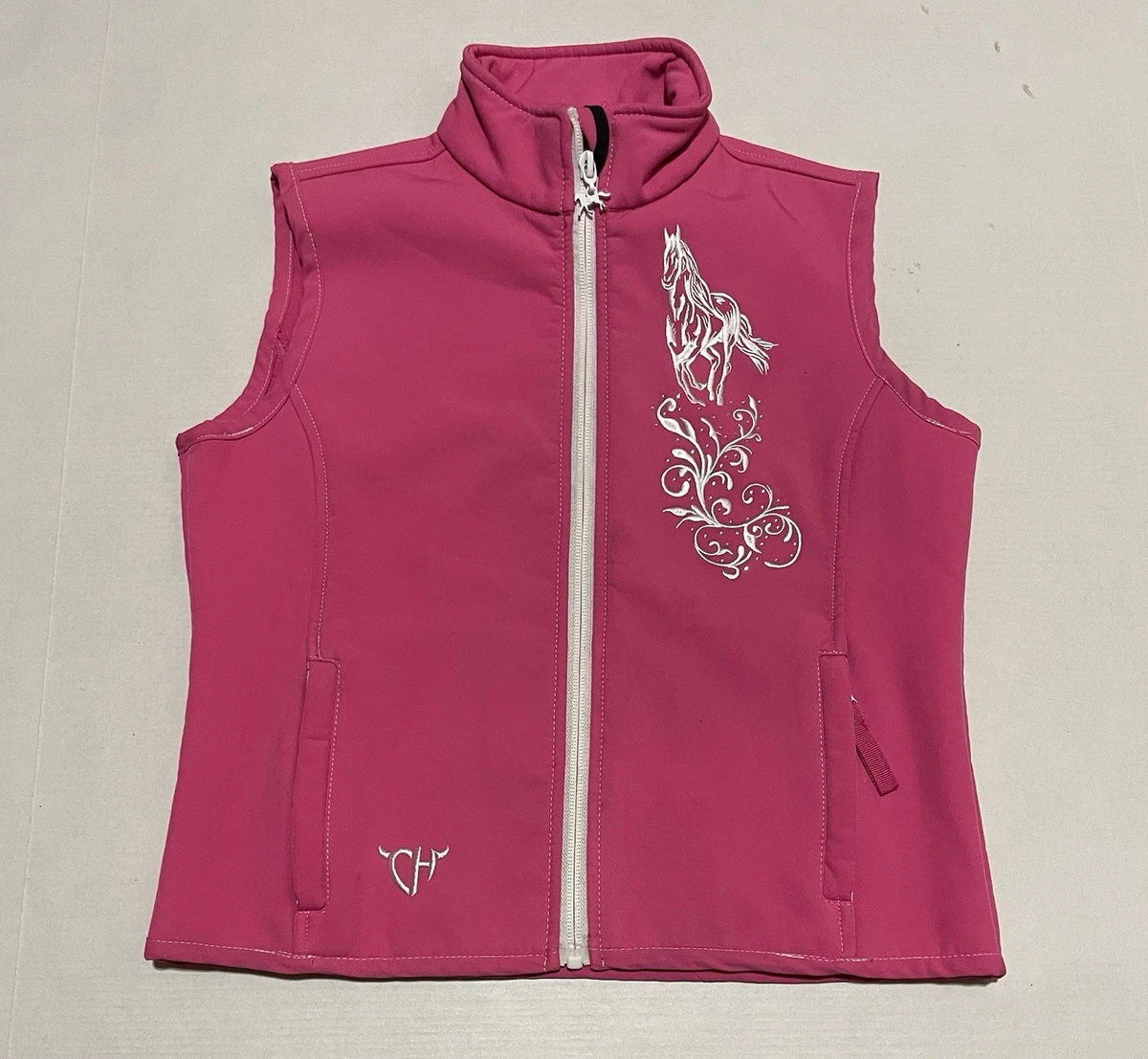 Veste Cowgirl Hardware Taille 3T, Noire, Broderie Cheval Rose Et Strass