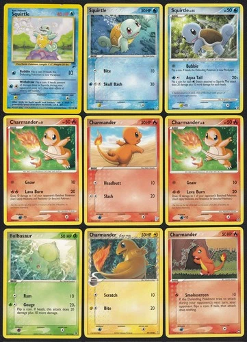 Pokemon Vintage Starter Bundle x66 Cards No Duplicates Charmander Squirtle
