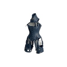Custom Made Women's Leather Corset Harness Gothic Bustier with Garters