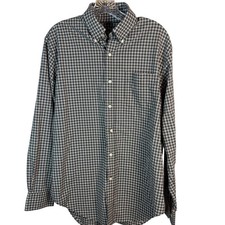Lauren Ralph Lauren Mens Plaid Button Down Shirt 16 34/35 Green Classic Fit