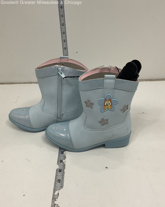 NWT Bluey Blue Sparkly Cowgirl Boots Size Youth Childs 11