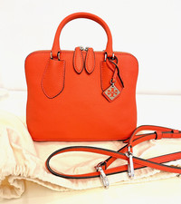 Tory Burch Mini Leather Swing Crossbody Bag POPPY RED