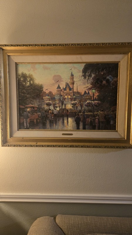 Thomas Kinkade Disney Disneyland 50th Anniversary 24x36  on Canvas 