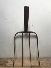 Old Rusty 4 tine pitch fork forged steel Primitive Hay Straw Clam Digging Tool