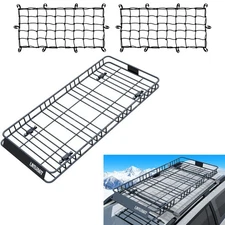 LWTURMRT 84" Heavy Duty Roof Rack Cargo Carrier Basket Extension Travel W/,Net